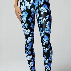 Fabletics Blue and Black High-Waisted Leggings